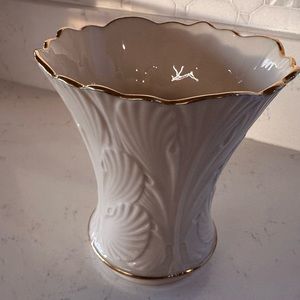 Lenox Vase with 24k Gold rim, Embossed Porcelain